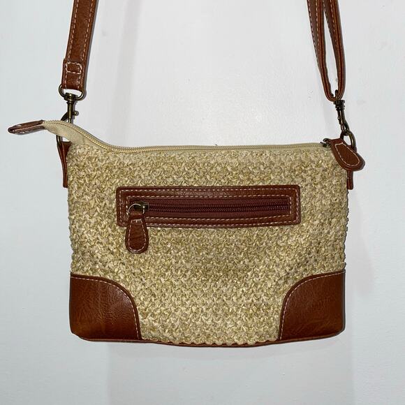 Stone & Co. Rio Rancho Straw-Woven Purse with brown faux leather trim - Picture 9 of 9